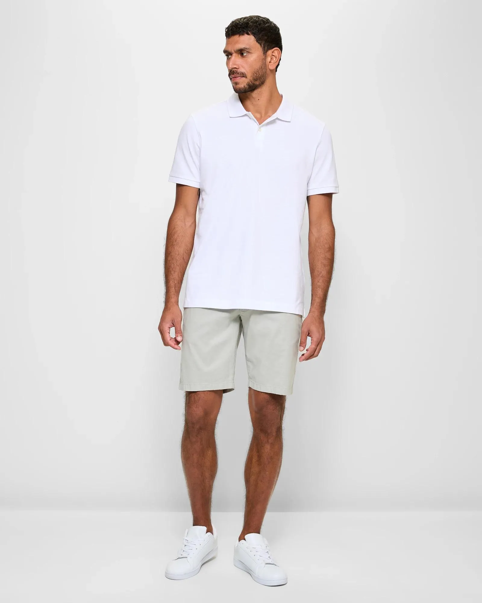 popular  Australian Cotton Regular Stretch Chino Shorts - Limestone