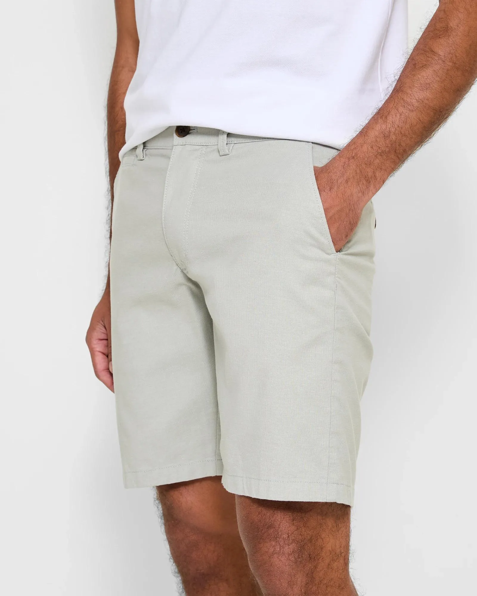 popular  Australian Cotton Regular Stretch Chino Shorts - Limestone