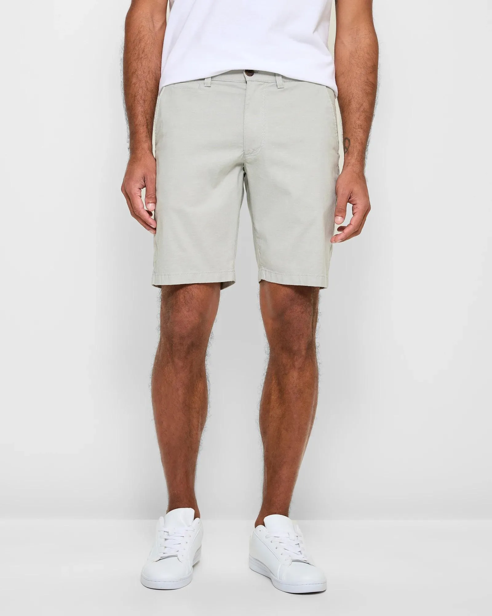 popular  Australian Cotton Regular Stretch Chino Shorts - Limestone