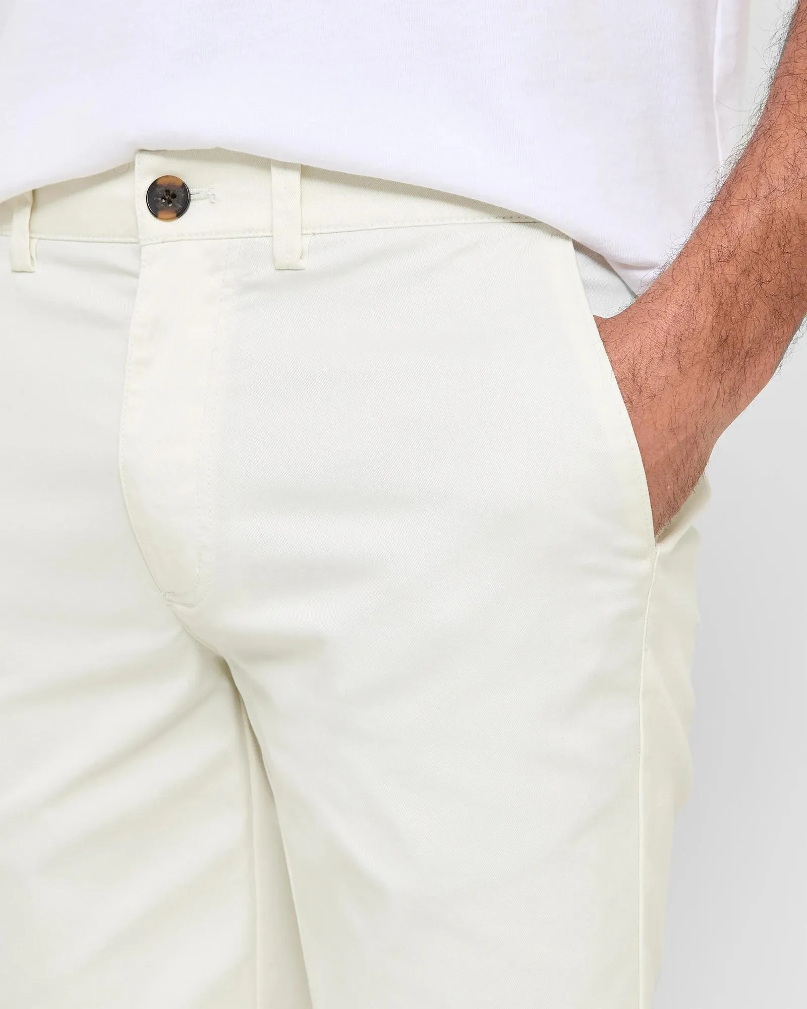 popular  Australian Cotton Slim Chino Shorts - Pale Stone