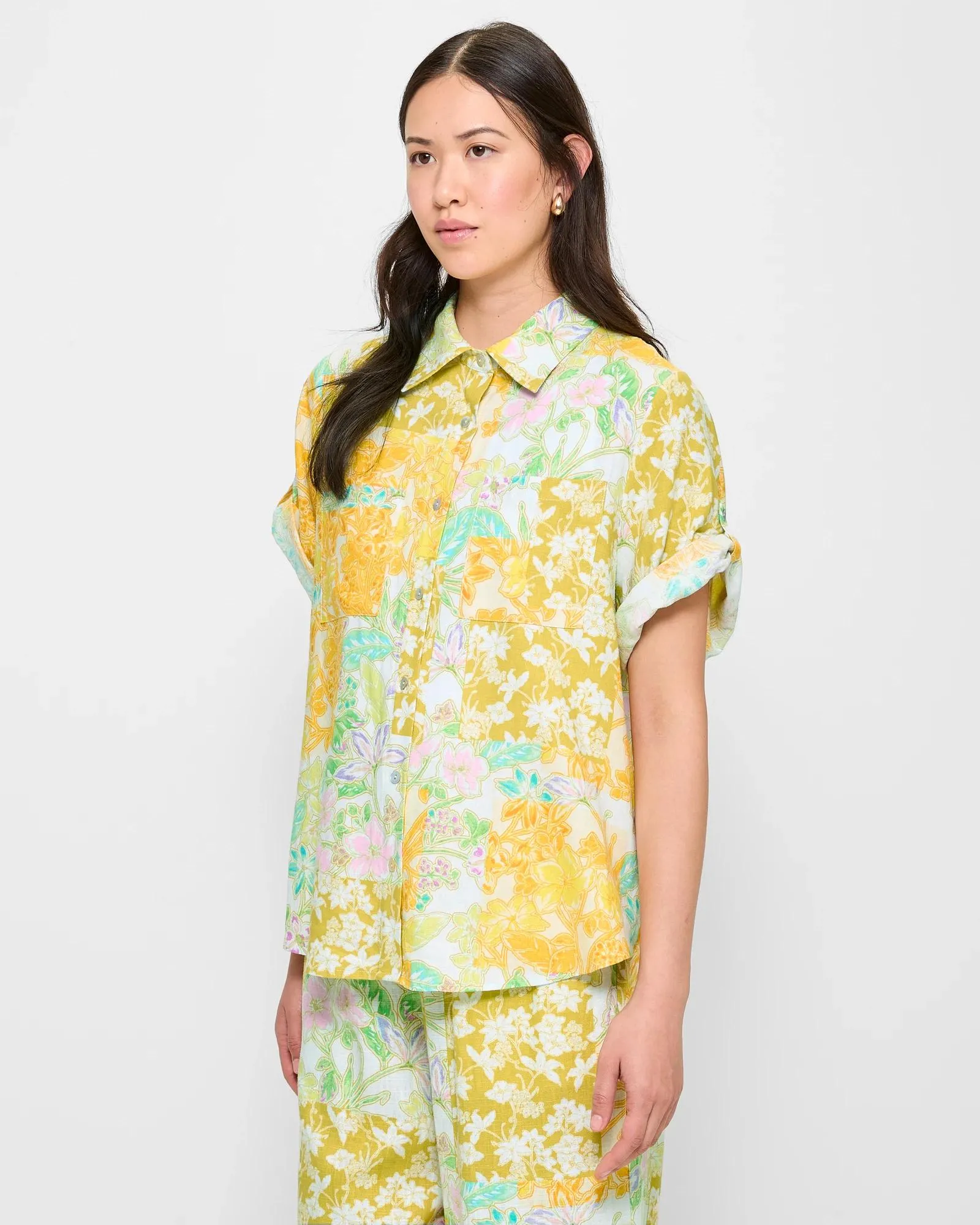 popular  Linen Blend Short Sleeve Resort Shirt