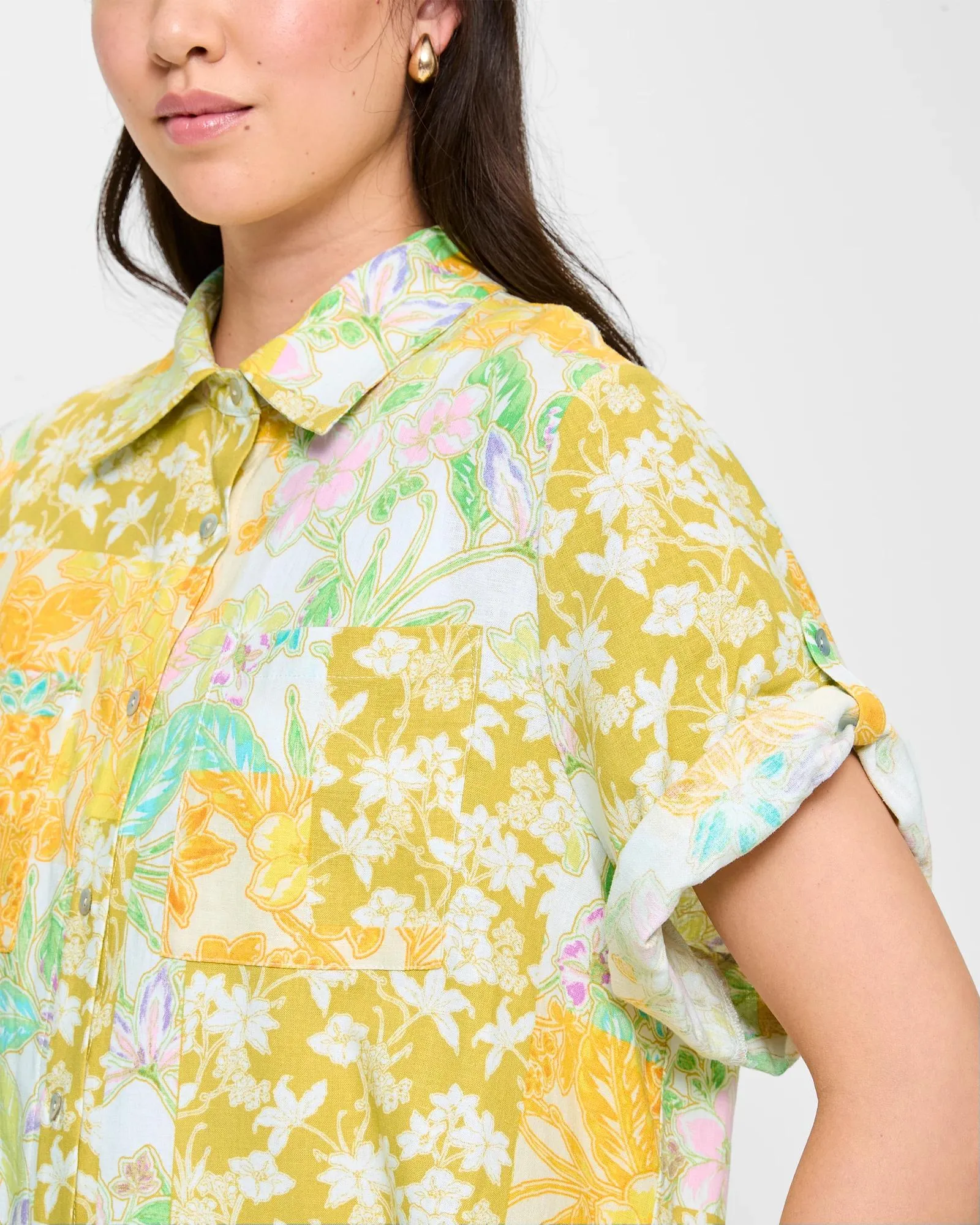 popular  Linen Blend Short Sleeve Resort Shirt