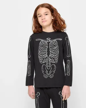 popular  Sibling Matching Youth Glow In The Dark Skeleton Cotton Pyjama Set