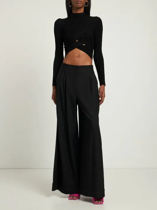 Pucci   Twill wide pants w/ logo 