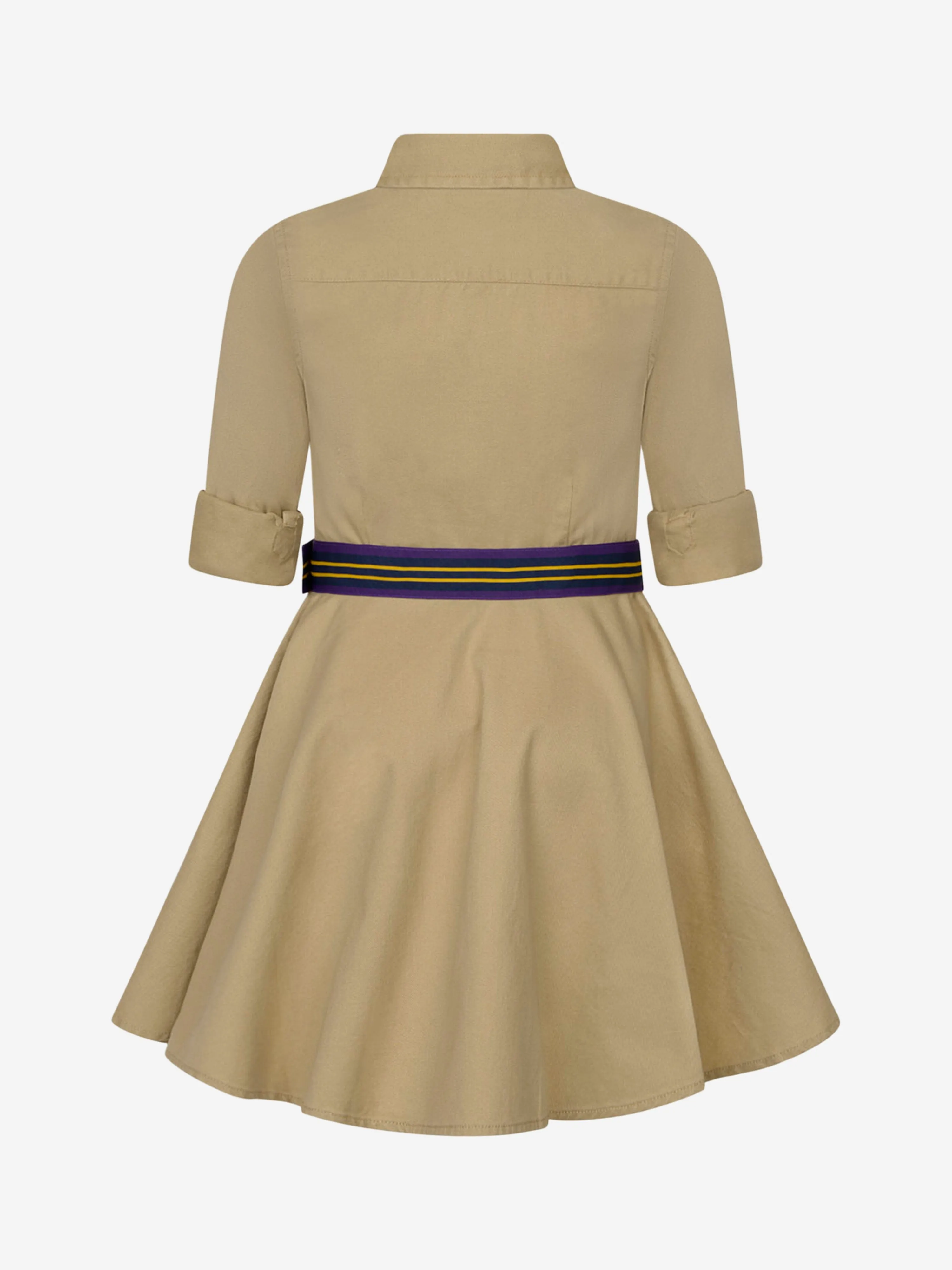 Ralph Lauren Girls Beige Cotton Chino Dress