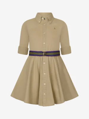 Ralph Lauren Girls Beige Cotton Chino Dress