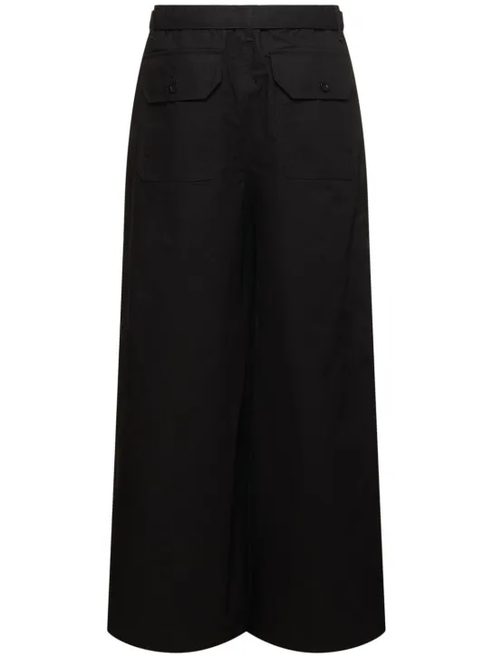 Sacai   Rip Stop cotton blend wide pants 