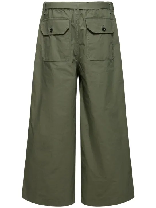 Sacai   Rip Stop cotton blend wide pants 