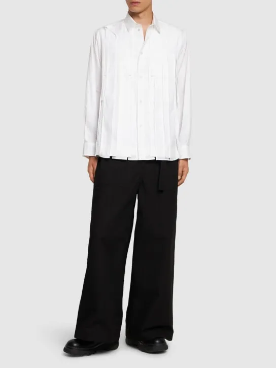 Sacai   Rip Stop cotton blend wide pants 