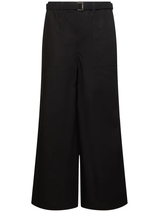 Sacai   Rip Stop cotton blend wide pants 