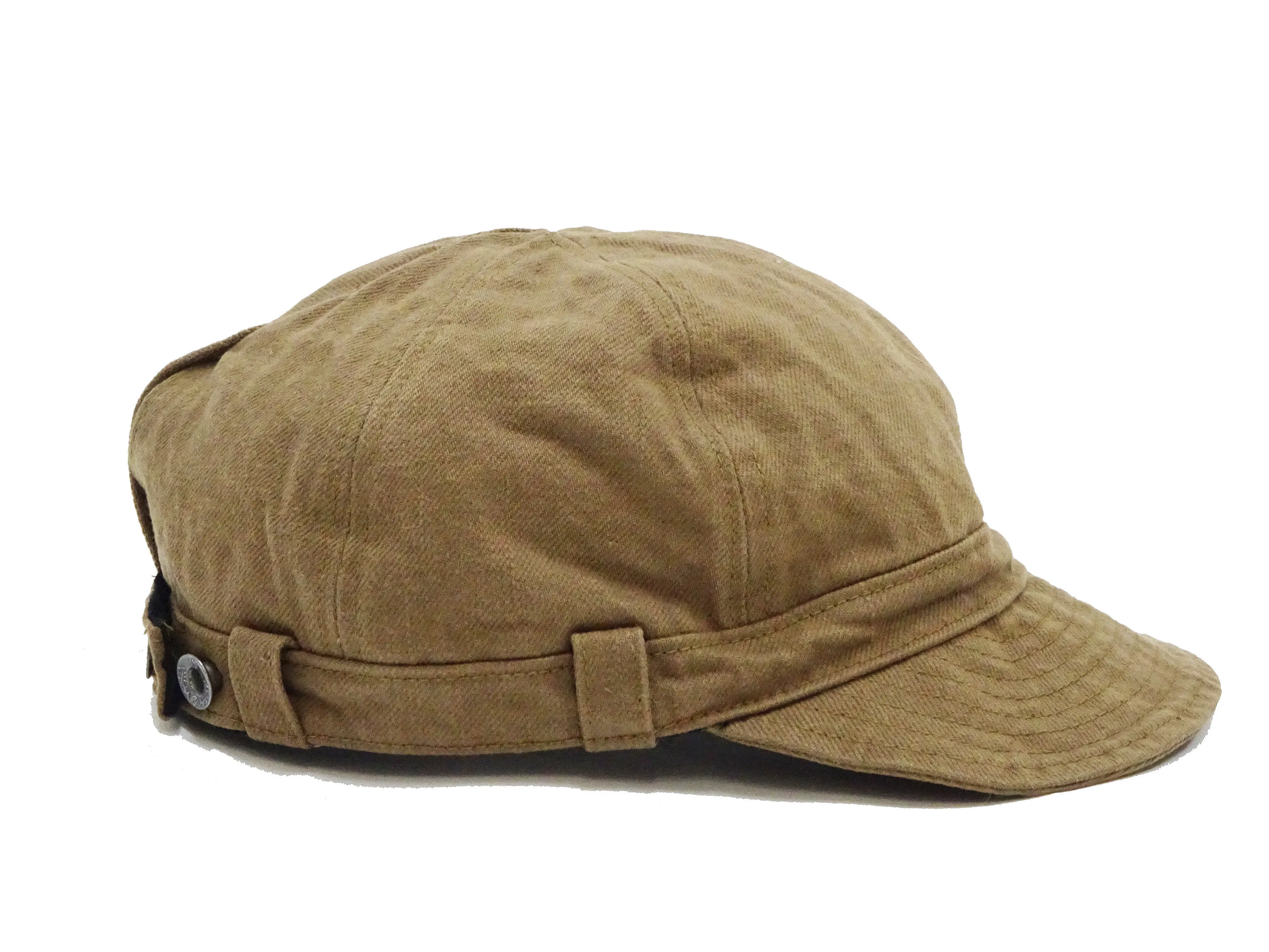 Samurai Jeans Work Cap Men's Casual Sulfur-Dyed Heavy-Weight Cotton Chino Work Hat SJ201WC-42CPII Khaki