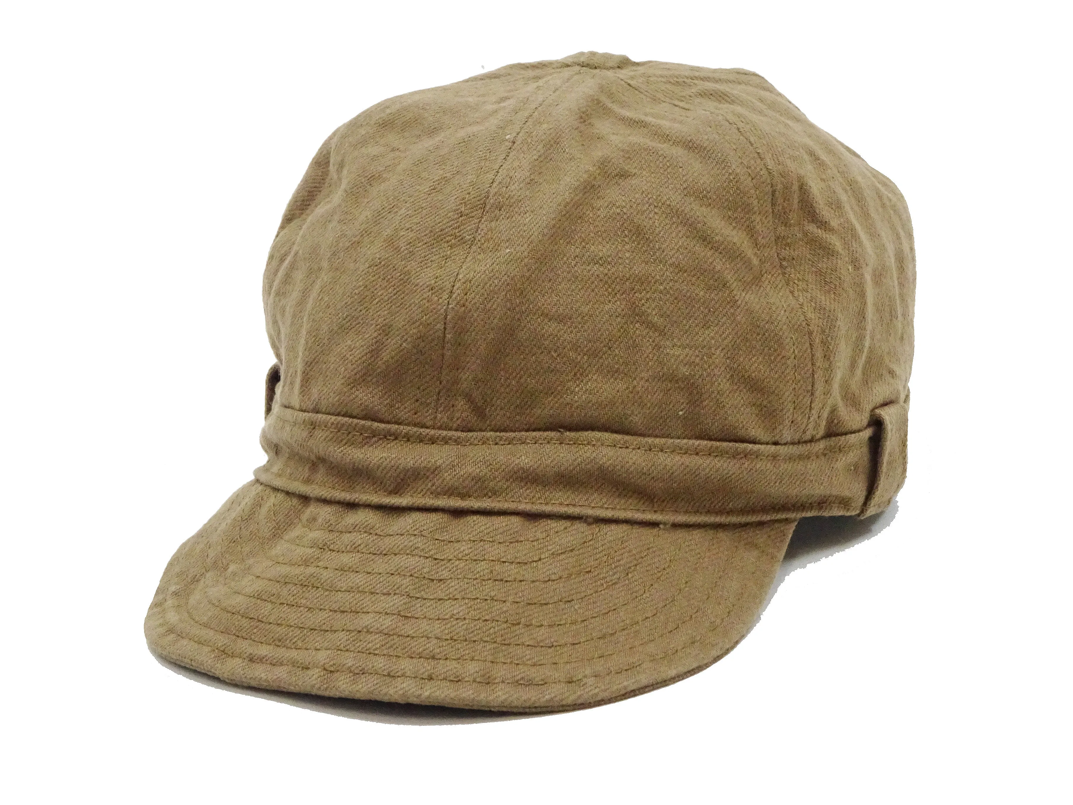 Samurai Jeans Work Cap Men's Casual Sulfur-Dyed Heavy-Weight Cotton Chino Work Hat SJ201WC-42CPII Khaki