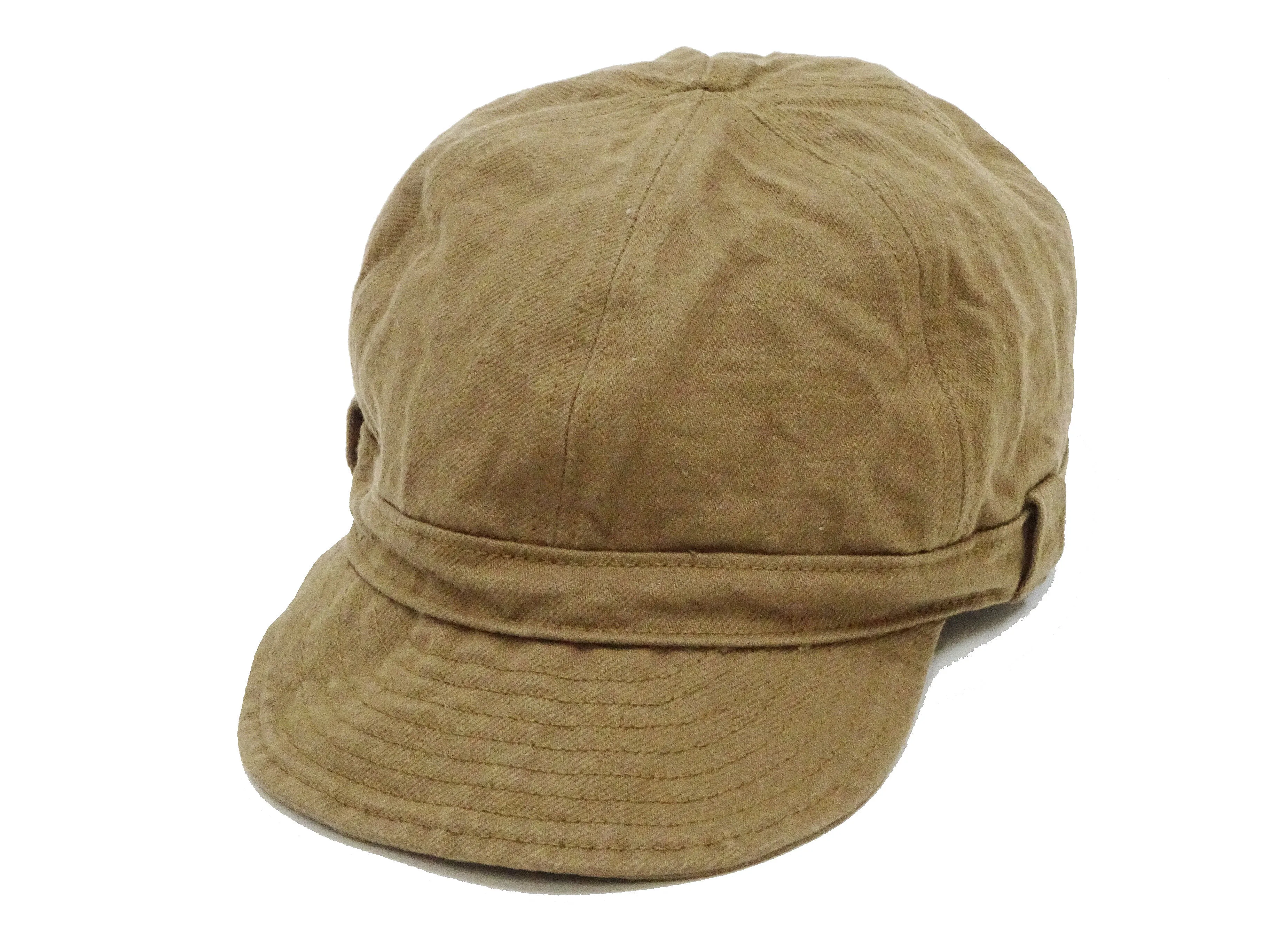 Samurai Jeans Work Cap Men's Casual Sulfur-Dyed Heavy-Weight Cotton Chino Work Hat SJ201WC-42CPII Khaki