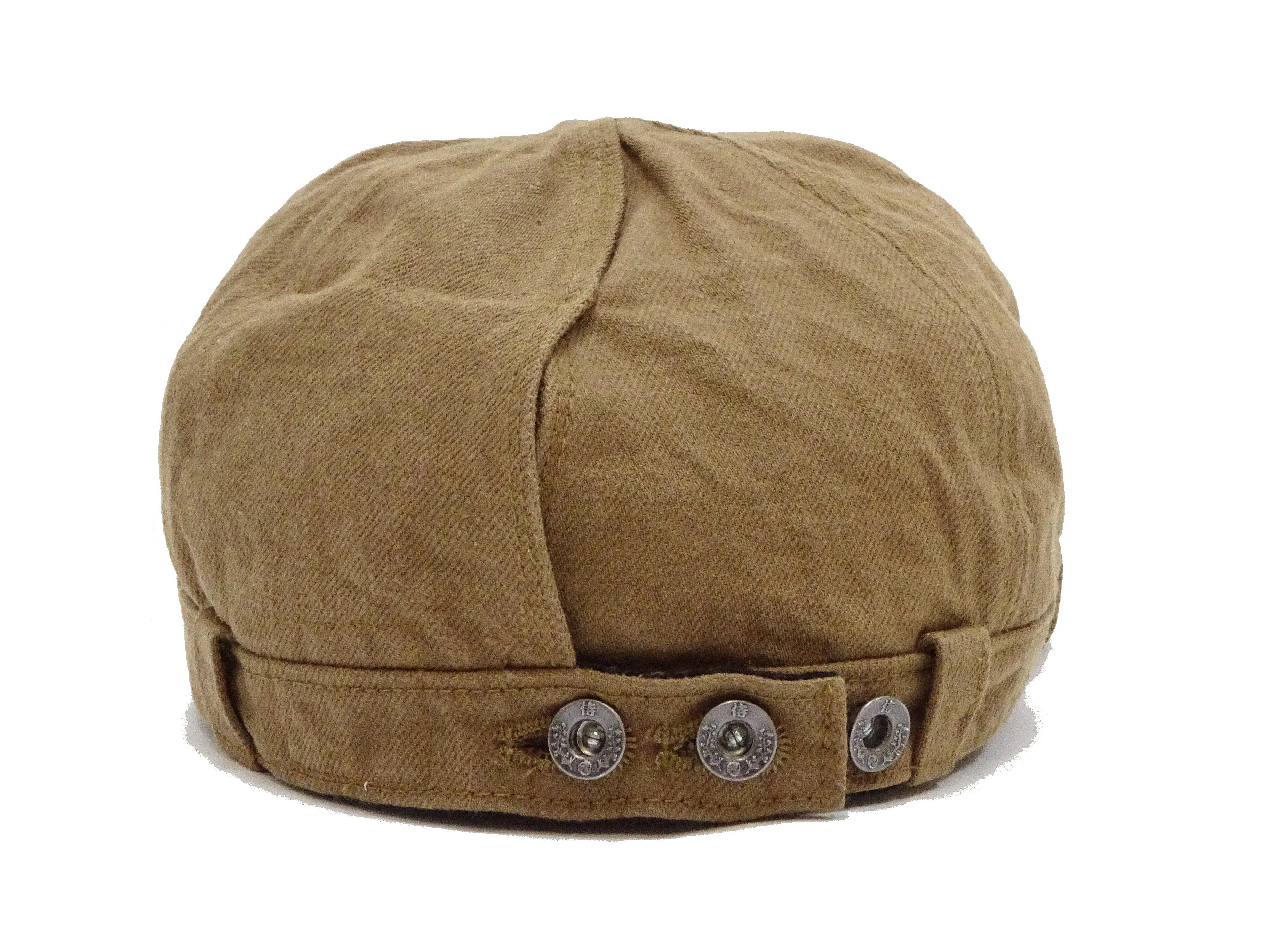 Samurai Jeans Work Cap Men's Casual Sulfur-Dyed Heavy-Weight Cotton Chino Work Hat SJ201WC-42CPII Khaki