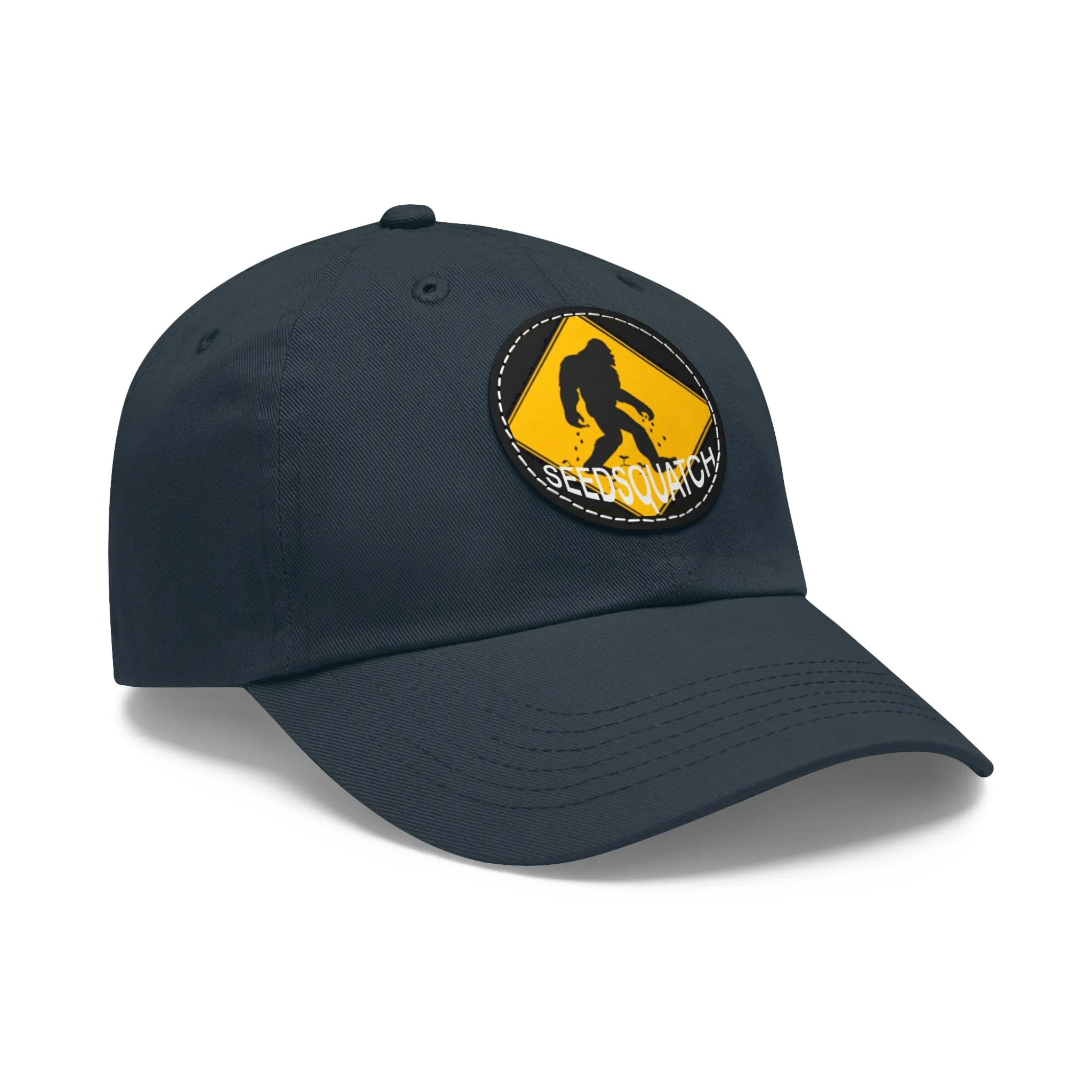 Seedsquatch Logo Dad Hat with Leather Patch (Round)