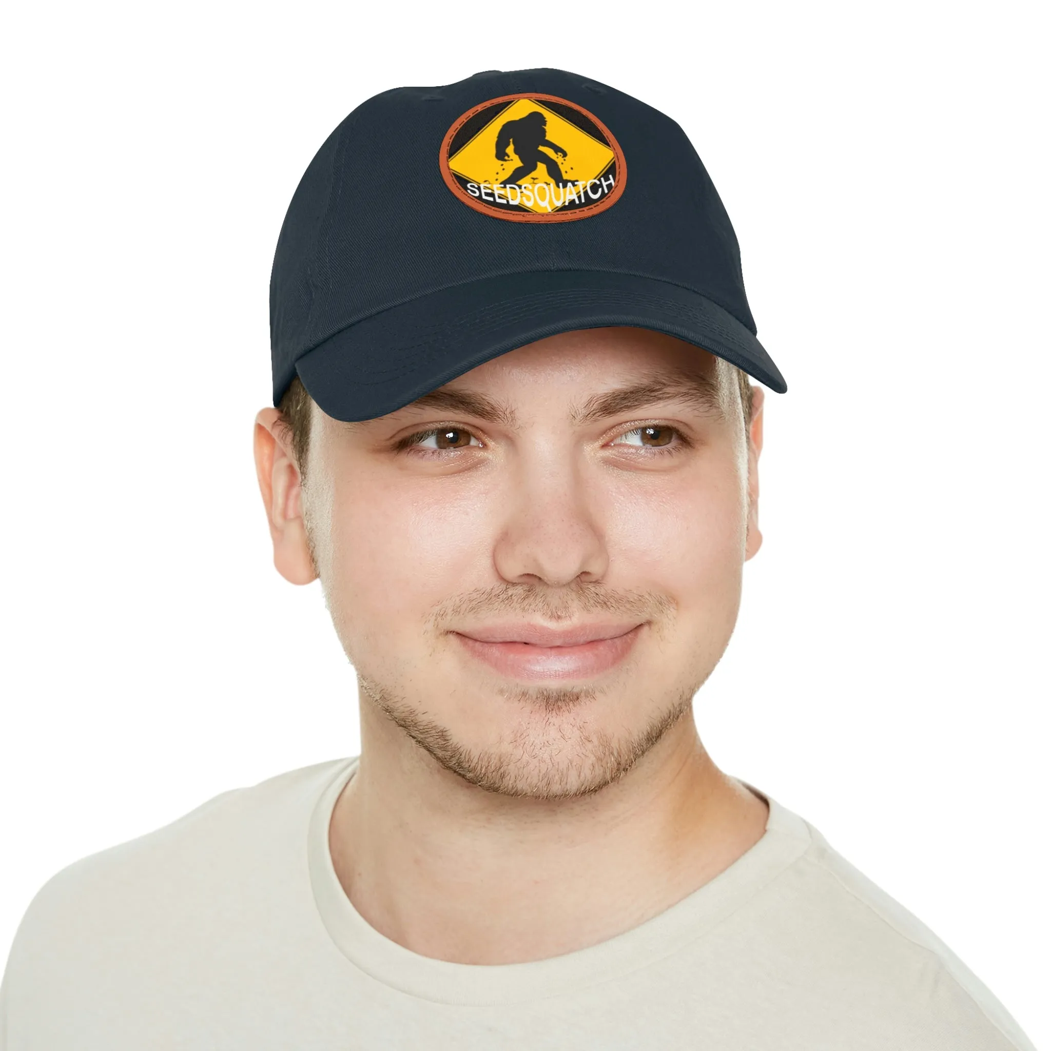 Seedsquatch Logo Dad Hat with Leather Patch (Round)