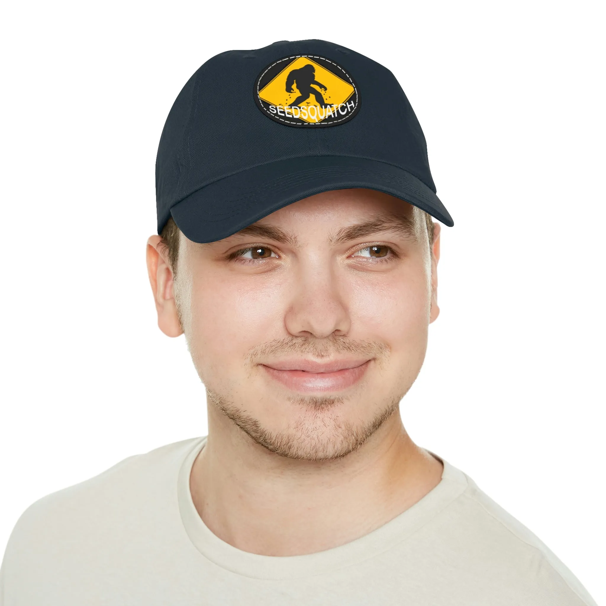 Seedsquatch Logo Dad Hat with Leather Patch (Round)