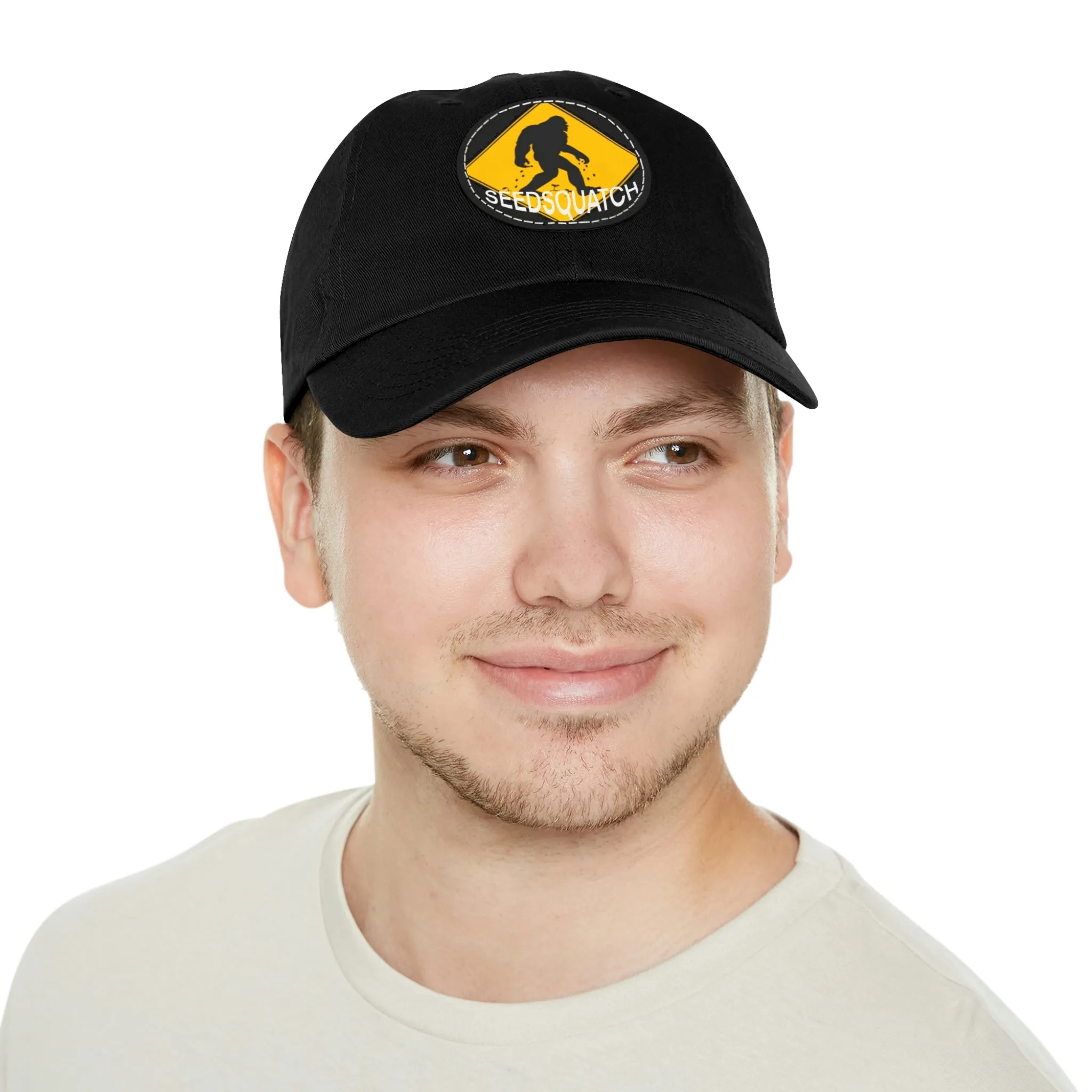 Seedsquatch Logo Dad Hat with Leather Patch (Round)