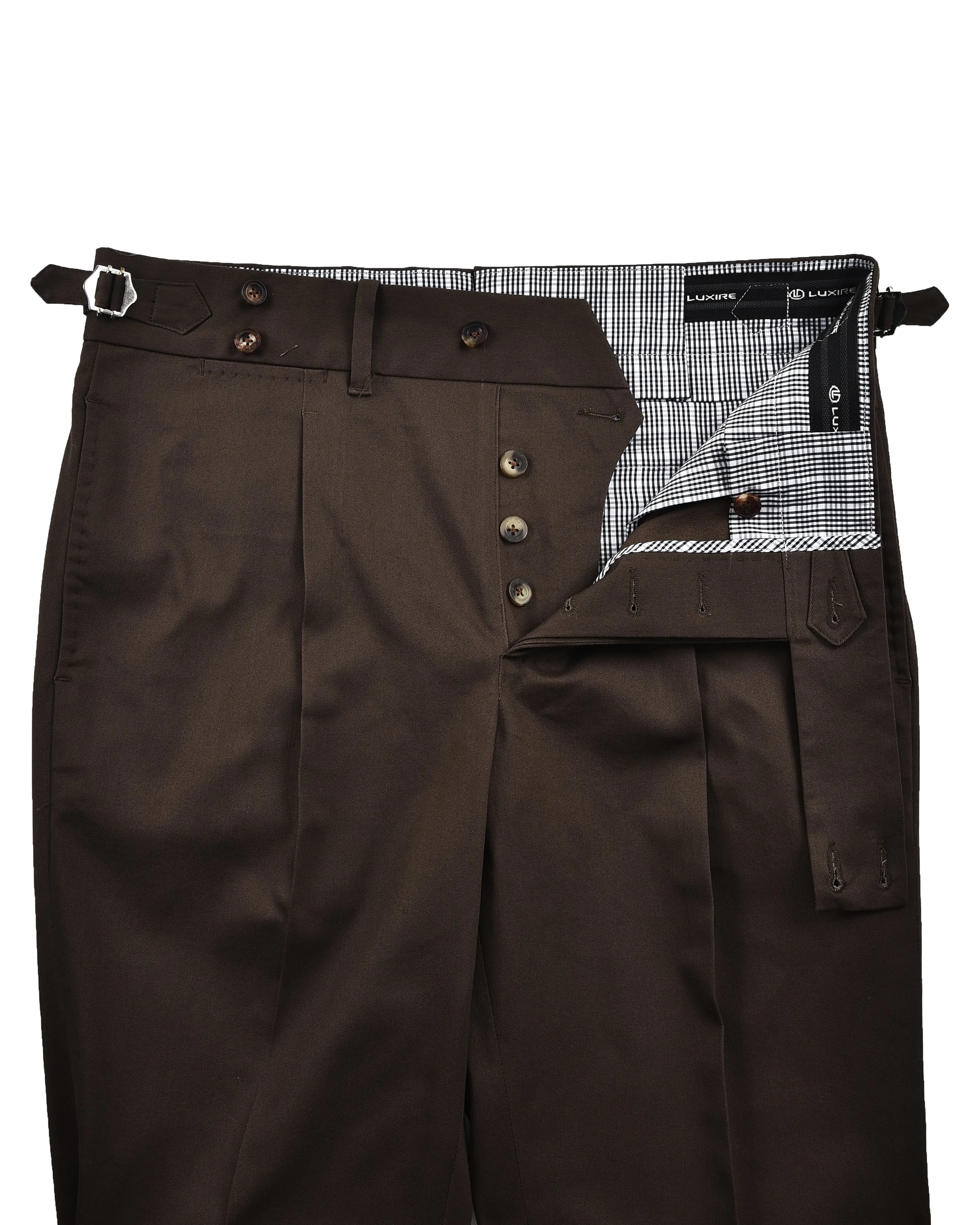 Stretchable Chino: Umber Brown Chino