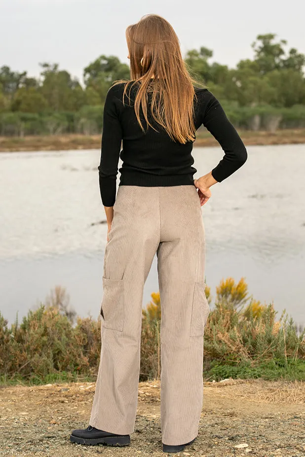 Sun Sea & Roses – Farretti Corduroy Cargo Pants Grey