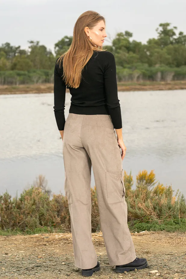 Sun Sea & Roses – Farretti Corduroy Cargo Pants Grey