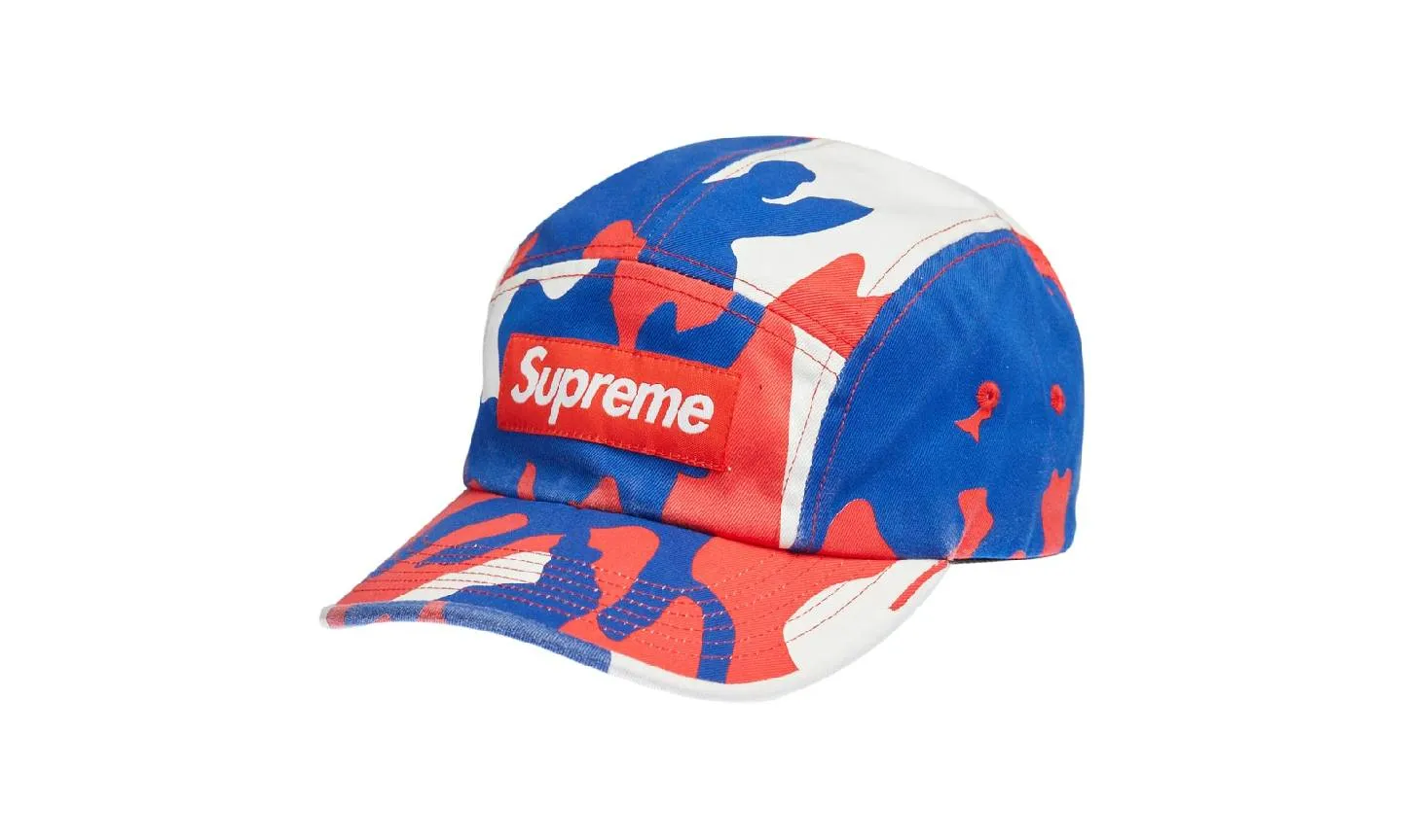 Supreme Washed Chino Twill Camp Cap Cap (SS22) Red Camo