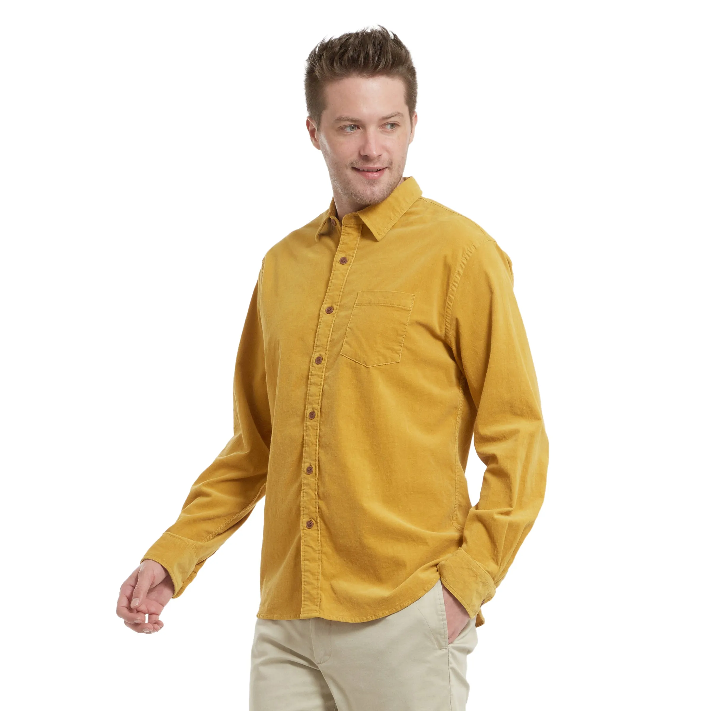 Sutherland Stretch Corduroy Shirt - Mustard