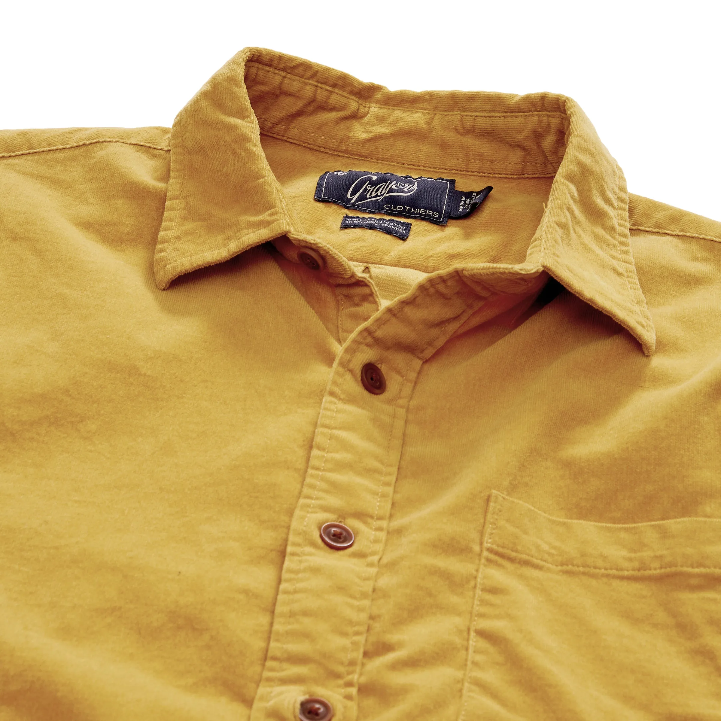 Sutherland Stretch Corduroy Shirt - Mustard