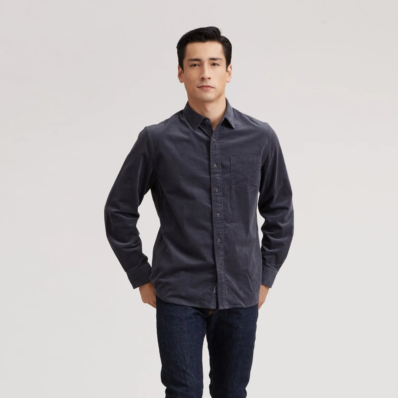 Sutherland Stretch Corduroy Shirt - Pewter