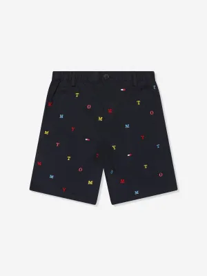 Tommy Hilfiger Boys Embroidered Chino Shorts in Navy