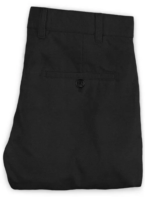 Washed Stretch Summer Black Chino Pants