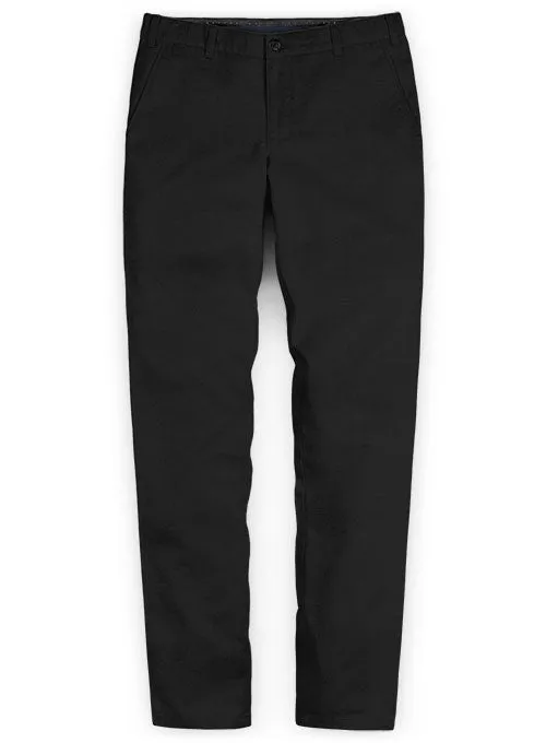 Washed Stretch Summer Black Chino Pants