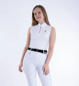 White and Rose Gold Sleeveless Show Shirt SS24