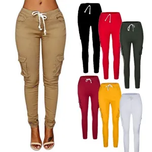 Women Pencil Slim Fit Cargo Pants