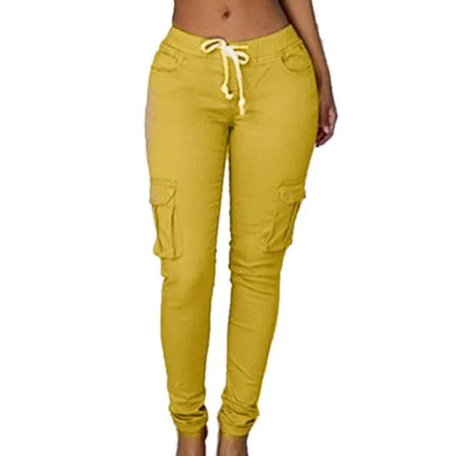 Women Pencil Slim Fit Cargo Pants