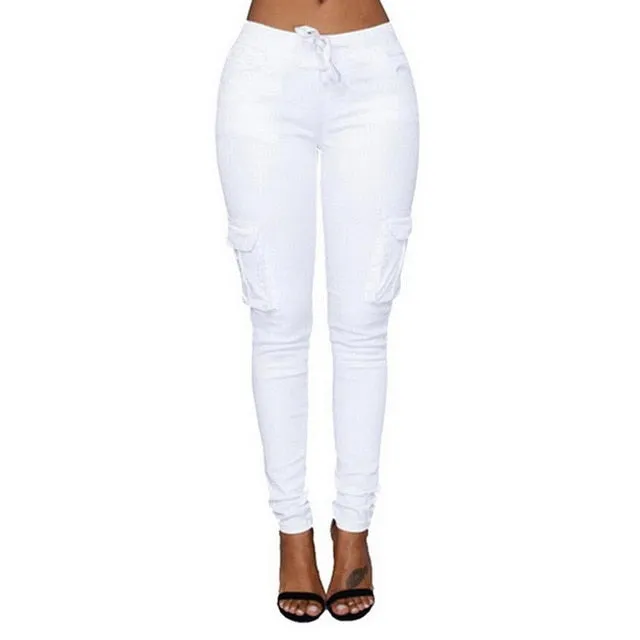 Women Pencil Slim Fit Cargo Pants