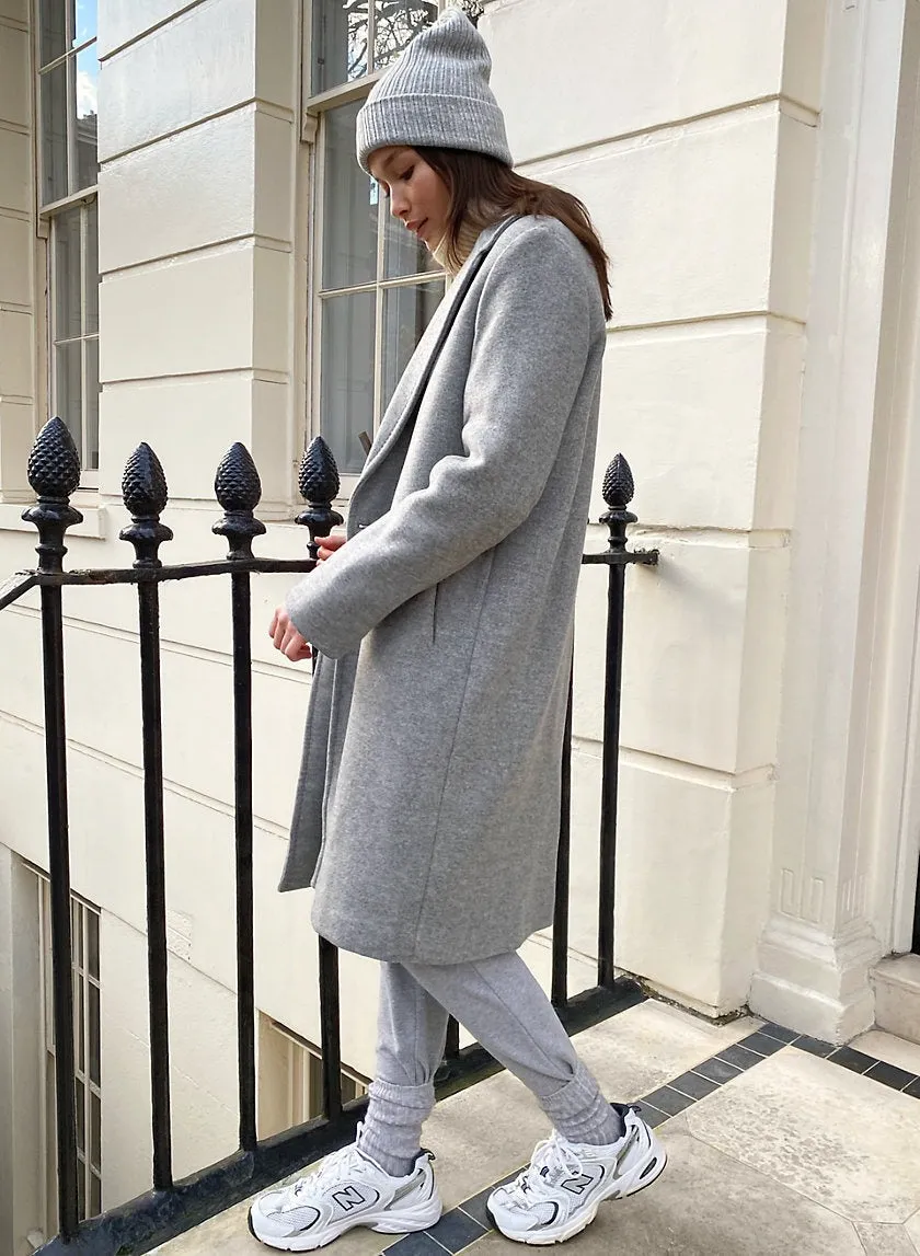 Women Wool Long Coat Gray Color Style