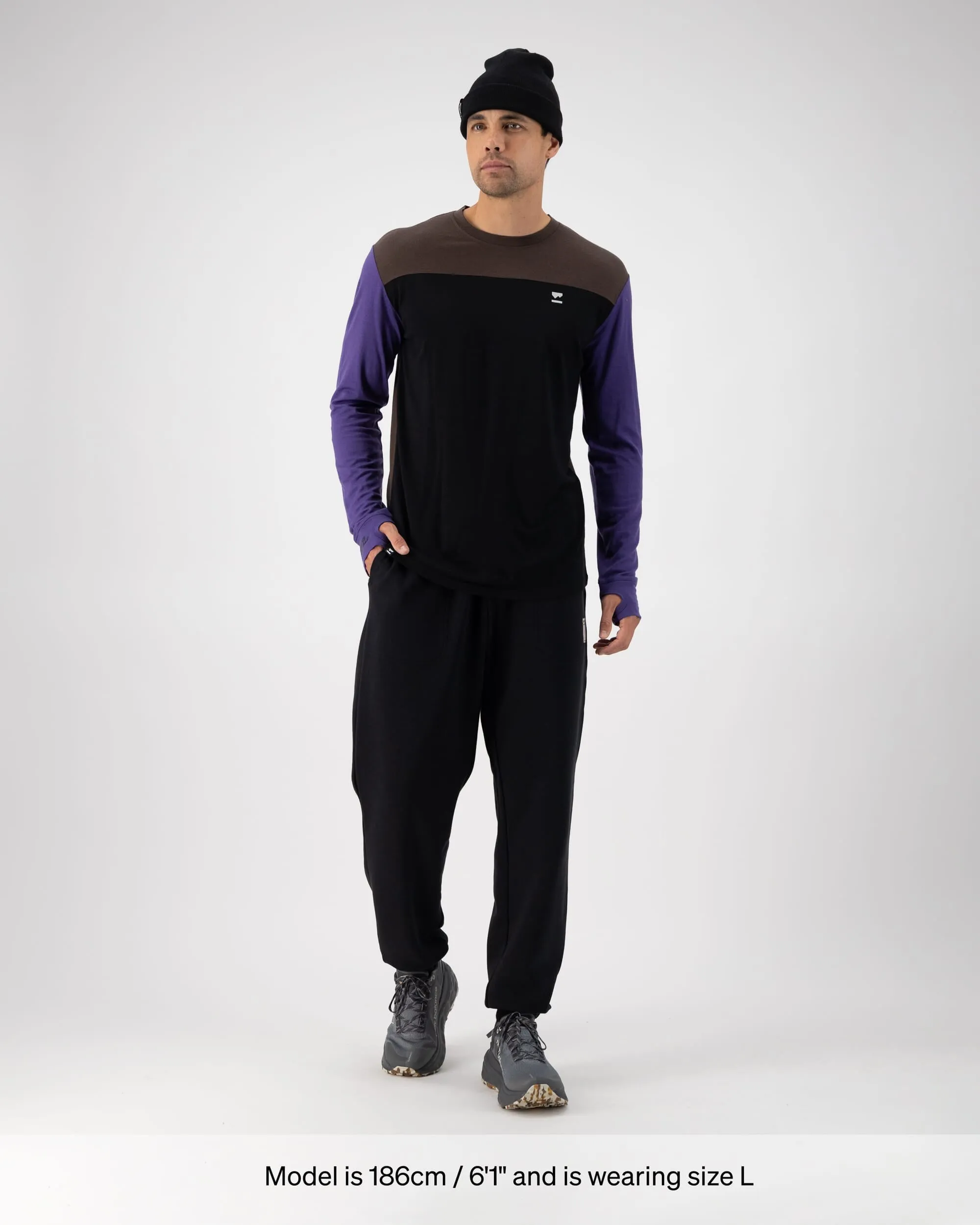 Yotei Merino Long Sleeve - Violet / Cedar / Black